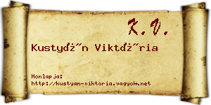 Kustyán Viktória névjegykártya